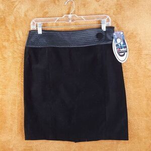 BEHNAZ SARAFPOUR Womens Skirt Size 7 Black Pencil Velvet Knee Length TARGET